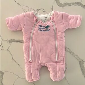 Pink Cotton Baby Merlin Magic Sleepsuit (L)